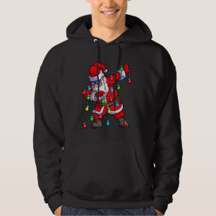 Christmas Dabbing Santa Tree Lights Hoodie