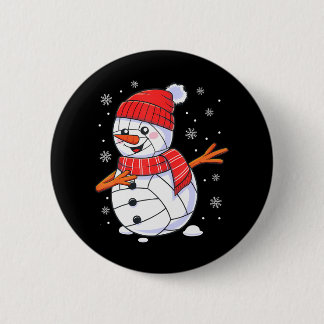 Christmas Dabbing Snowman Volleyball Xmas Dab 2 Inch Round Button