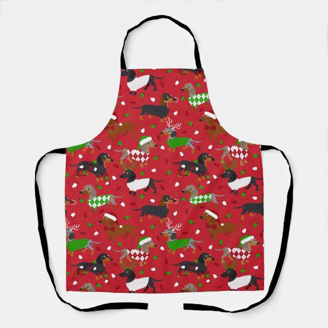 Christmas Dachshund All Coats Apron (Front)