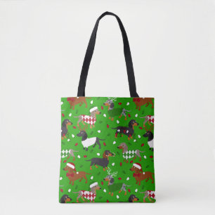 Christmas Dachshund All Coats Tote Bag