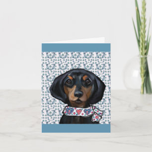 Christmas Dachshund Art Card