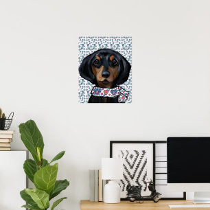 Christmas Dachshund Art     Poster