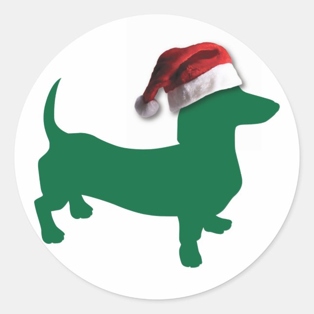 Christmas Dachshund Classic Round Sticker (Front)