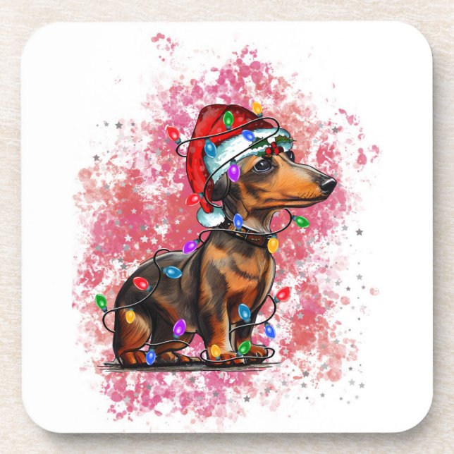 Christmas dachshund coaster (Front)