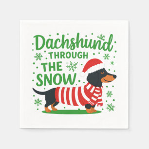 Christmas Dachshund Cocktail Napkins
