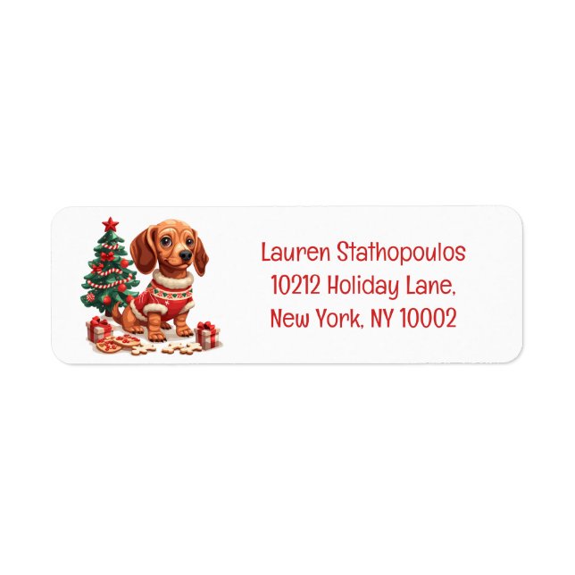 Christmas Dachshund Dog Holiday Cookies (Front)