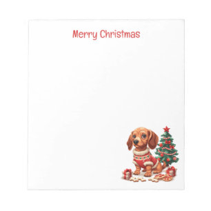 Christmas Dachshund Dog Holiday Cookies Notepad