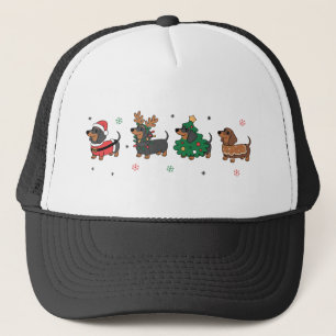 Christmas Dachshund Dogs Cute Holiday Sausage Dog  Trucker Hat