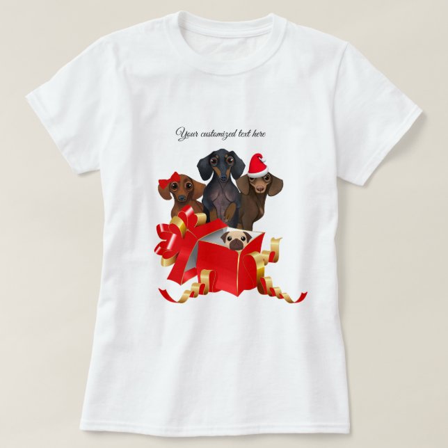 Christmas Dachshund Family Tee Shirt (Design Front)