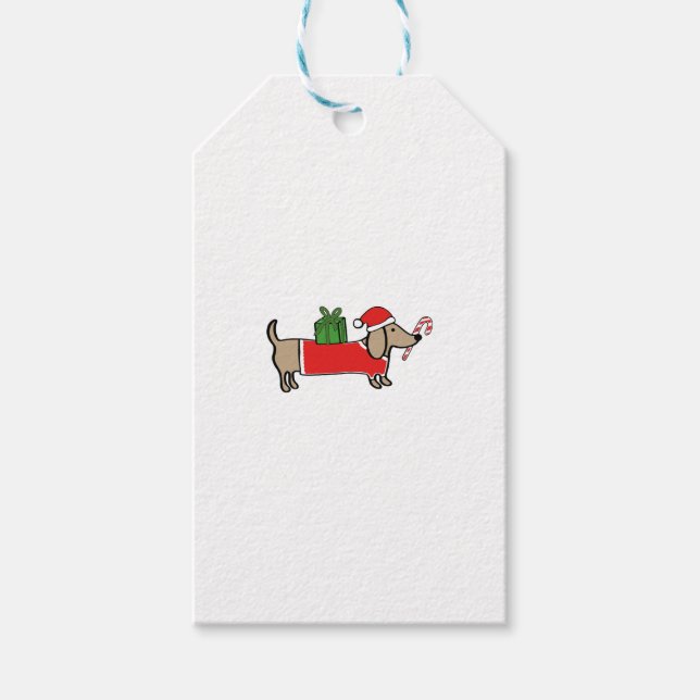 Christmas dachshund gift tags (Front)