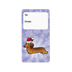 Christmas Dachshund Gift Tags (longhair)