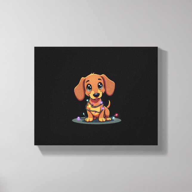 Christmas Dachshund Lights (1) Canvas Print (Front)