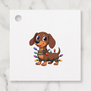 Christmas Dachshund Lights (1) Favour Tags