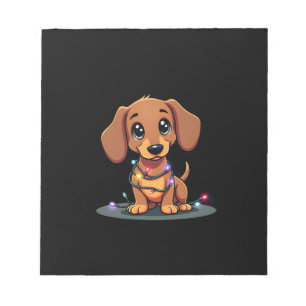 Christmas Dachshund Lights (1) Notepad