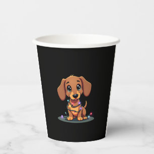 Christmas Dachshund Lights (1) Paper Cups