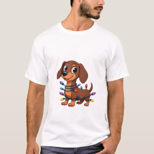 Christmas Dachshund Lights (1) T-Shirt
