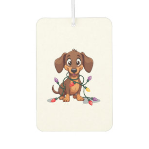 Christmas Dachshund Lights (2) Air Freshener