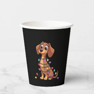 Christmas Dachshund Lights (2) Paper Cups