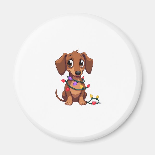 Christmas Dachshund Lights (3) Magnet (Front)
