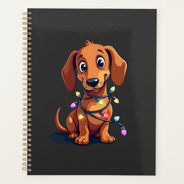 Christmas Dachshund Lights (3) Planner (Front)