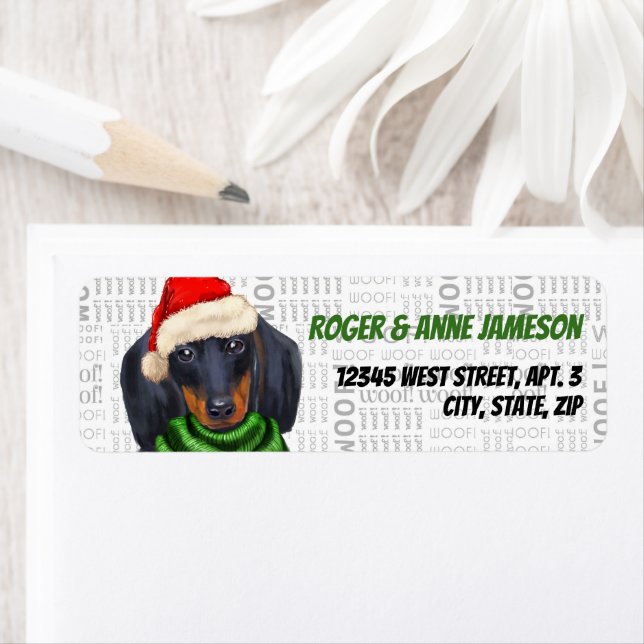 Christmas Dachshund Lover Adresse (En situation)