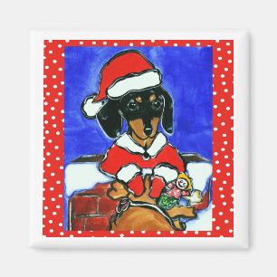 Christmas Dachshund Magnet