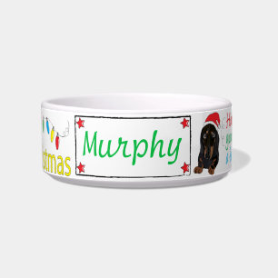 Christmas Dachshund Pet Bowl Furry Little Xmas/Med