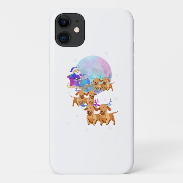 Christmas Dachshund Reindeer Santa Dog Mom Case-Mate iPhone Case (Back)