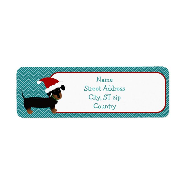 Christmas Dachshund Return Address Label (Front)