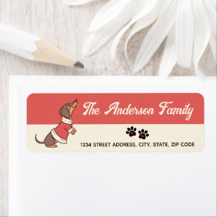 Christmas Dachshund Return Address Labels
