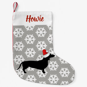 Christmas Dachshund & Santa Hat Pet's Small Christmas Stocking