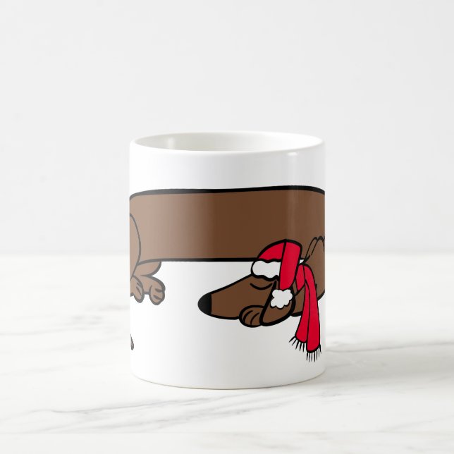 Christmas Dachshund Sleeping Mug (Center)