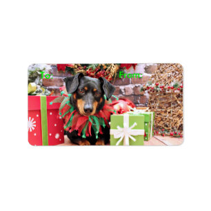 Christmas - Dachshund - Tanner Label