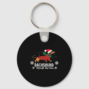 Christmas Dachshund Through The Snow Wiener Dog Sa Keychain