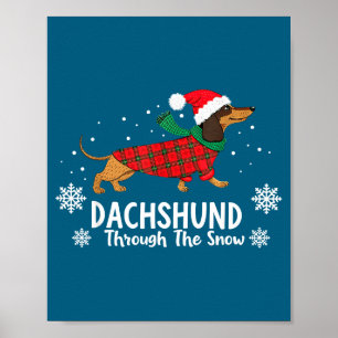 Christmas Dachshund Through The Snow Wiener Dog Sa Poster