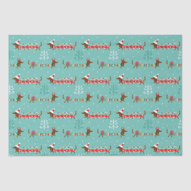Christmas Dachshund  Tissue Paper (Front)