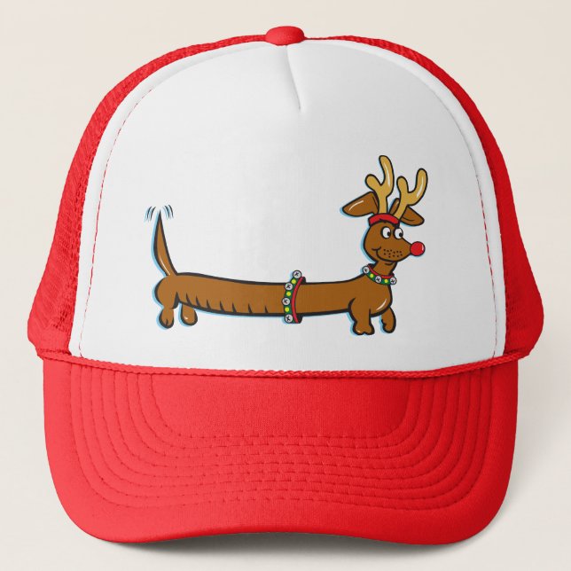 Christmas Dachshund Trucker Hat (Front)