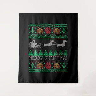 Christmas Dachshund Wiener Dog Tapestry
