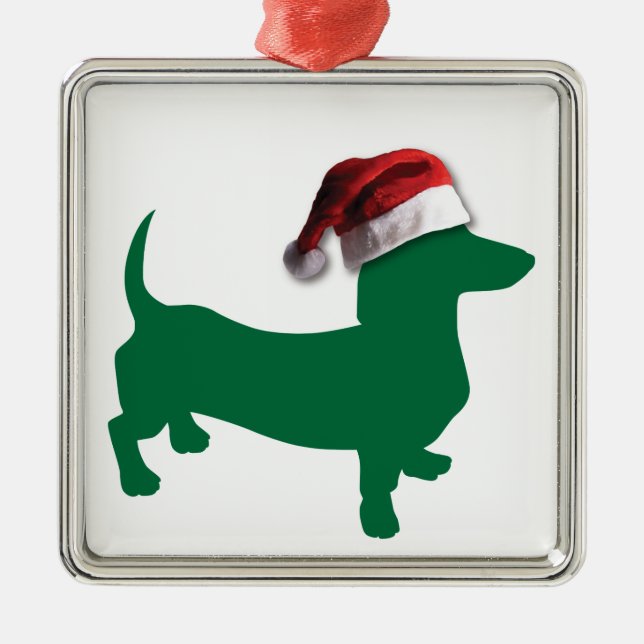 Christmas Dachshunds Metal Ornament (Front)