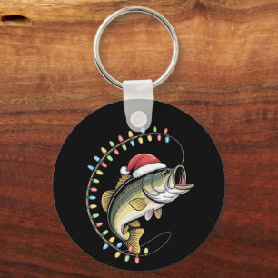 Christmas Dad Bass Fish Funny Fishing Fisherman Keychain