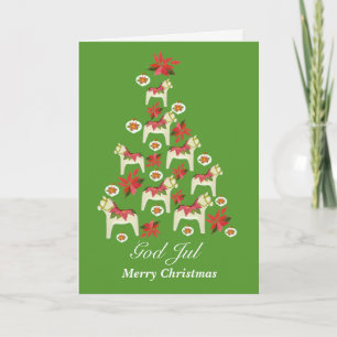 Christmas Dala Horses Holiday Card