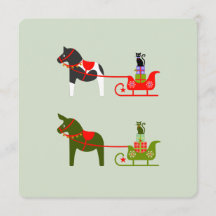 Christmas dala horses with arborderline and cats
