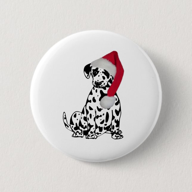 Christmas Dalmatian 2 Inch Round Button (Front)