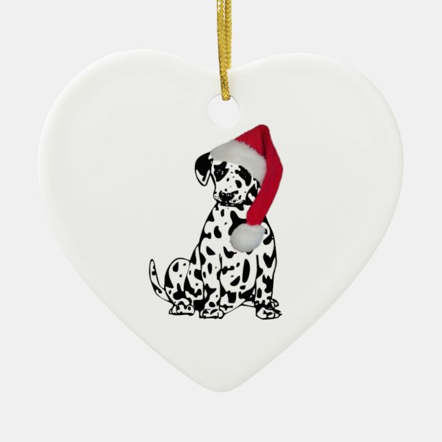 Christmas Dalmatian Ceramic Ornament (Front)
