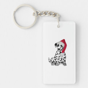 Christmas Dalmatian Dog Keychain