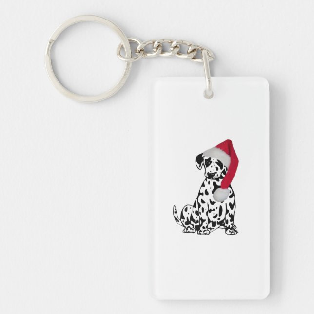 Christmas Dalmatian Dog Keychain (Front)