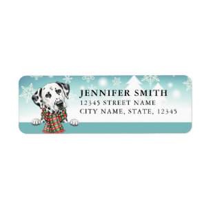 Christmas Dalmatian Dog Return Address Labels