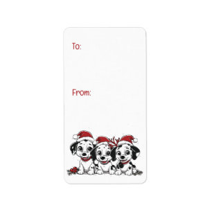 Christmas Dalmatian Dogs Label