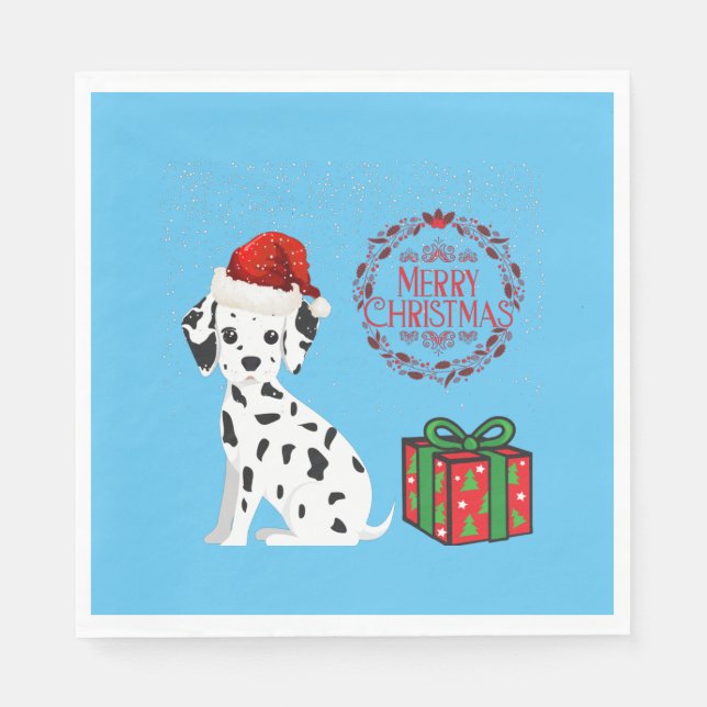 Christmas Dalmatian & gifts paper napkins! Napkin (Front)