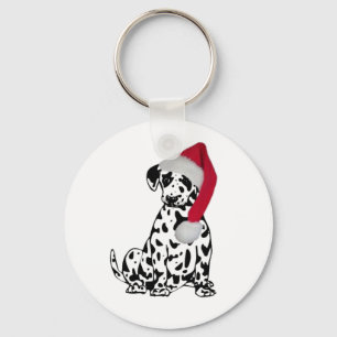 Christmas Dalmatian Keychain